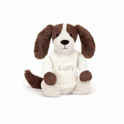 Jellycat Bashful Fudge Puppy with Cream Jumper New Zealand | RDSAF9816